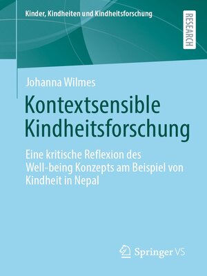 cover image of Kontextsensible Kindheitsforschung